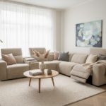 Beige Bouclé Hoekbank KAD-37