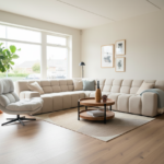 Crème Gecapitonneerde Hoekbank