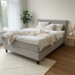 Grijs Boxspring Bed Laag Hoofdbord