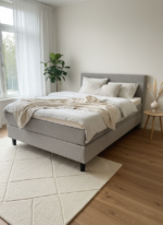 Grijs Boxspring Bed Laag Hoofdbord