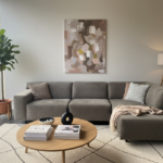 Grijze Chenille Hoekbank met Chaise