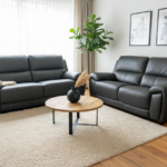 Donkergrijs Leren Bankstel 3+2