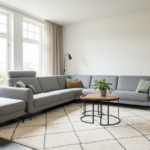 Grijze U-bank met Chaise Longue