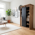 Mangohout Kast met Schuifdeur