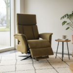 Olijfgroene Elektrische Relaxfauteuil - Met sta-op functie