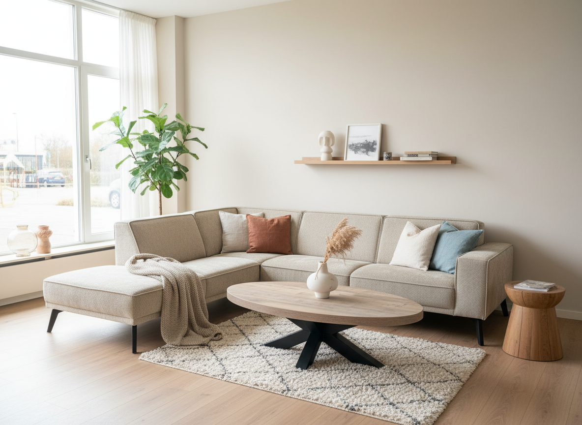 SW-SH-WAYLON-HOEK_lifestyle Hoekbank SH-Waylon Beige Chenille - Image 1